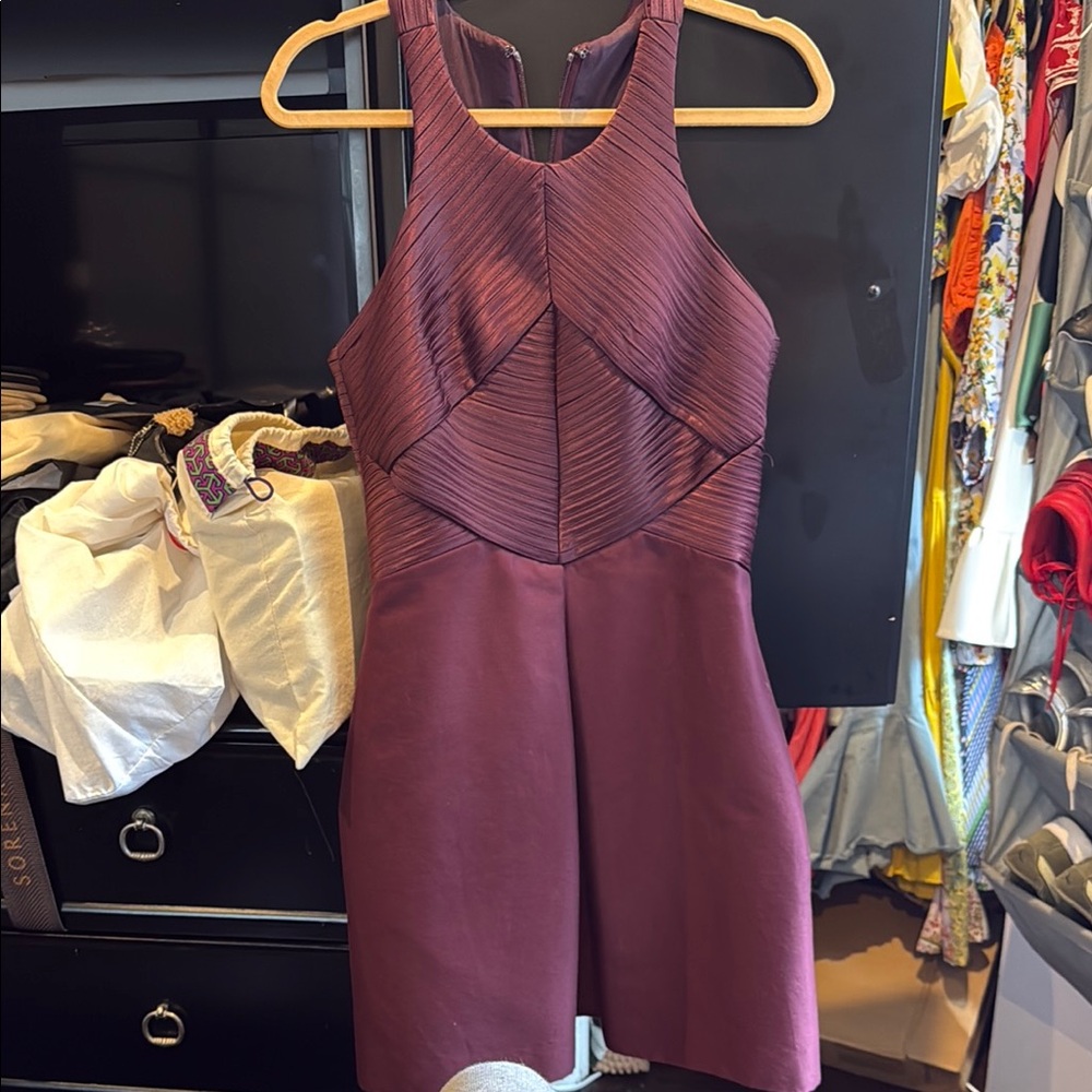 Halston Heritage Pink Sheath Mini Dress Halter Sleeveless